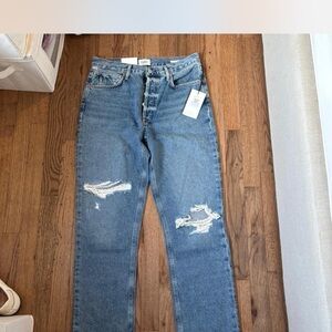 Distressed Blue Jeans